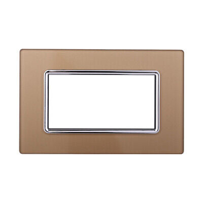 ETTROIT Placca In Vetro Serie Space 4P Colore Oro Compatibile Con Bticino