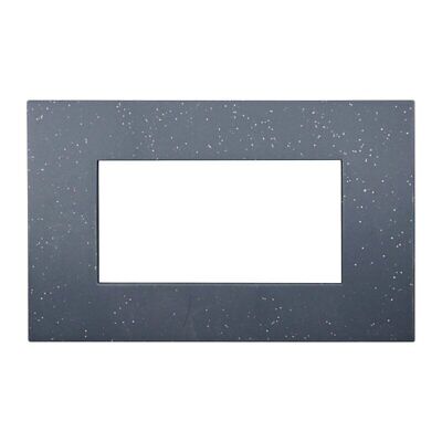 ETTROIT Placca Plastica Serie Venus 4P Colore Nero Brillante Compatibile Con