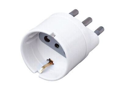 Adattatore Spina Elettrica 16A 2P+T Con 1 Presa Schuko 10A 250V Bianco Max
