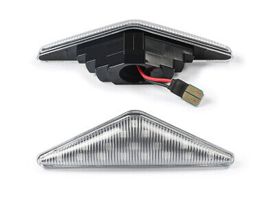 Coppia Kit Freccia Laterale Led Marker Lente Trasparente Luce Bianco Per F