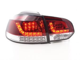 Coppia Fari Fanali Posteriori Tuning LED LTI Golf 6 1K 2008-2012 rosso/chiaro