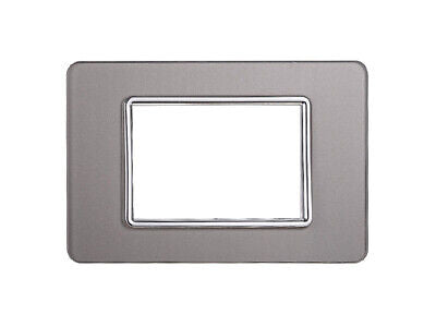 ETTROIT Placca In Vetro Serie Starlight 3P Colore Silver Compatibile Con Vimar