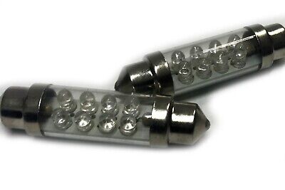 Coppia 2 Lampade Led T11 C5W Siluro 42mm Con 8 F3 Colore Verde Green 12V 0,2W