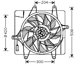 Elettroventola PT-CRUISER 00-05 per 104+110kw M/A +/-AC