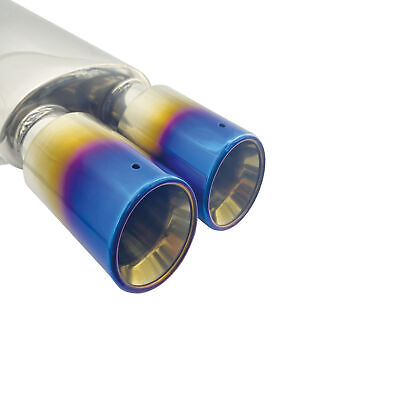 Marmitta rotonda doppia acciaio inox scarico universale con uscita titanium