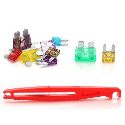 10 Fusibili Piatti Per Auto 5 Standard + Mini Pinza Fusibile