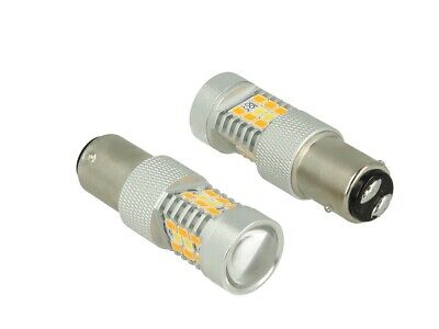 Coppia Lampade Led BAY15D 1157 12V P21/5W Dual Color Bianco + Arancione 28 Smd