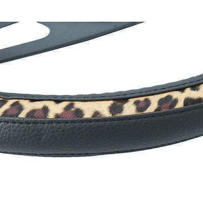 Coprivolante Leopard Ecopelle nera con inserti leopardati per volanti diametro