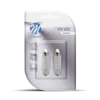 Lampada Led Blister 2x Diodo LED L024 - C5W 41mm 8LED 3mm verde