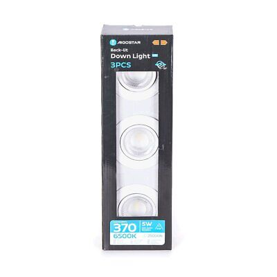 3 PCS Faretto Led Da Incasso Rotondo 5W 370LM 6500K Angolo 90&deg; Orientabile