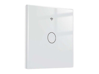 Interruttore Wifi Da Parete 86X86 Pannello Touch 1 Tasto Colore Bianco + RF 433