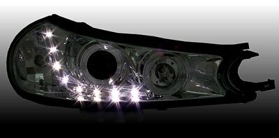 Coppia Fari Fanali Anteriori Tuning Led dayline Mondeo 9.96 > 6.00 MK2 nero