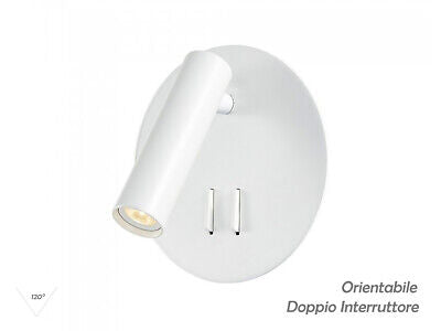Applique Lampada Led Da Parete Comodino Per Lettura Doppia Illuminazione 3W 6W