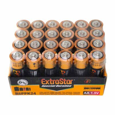 24 pezzi Pila Batteria R6 AA Stilo 1,5V 860mAh MN1500 Alcalina Extrastar