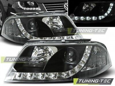 Coppia Set Fari Fanali Anteriori Tuning PASSAT 3BG 09.00-03.05 DAYLIGHT Nero H1