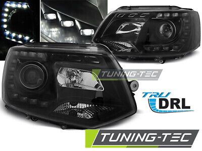 HEADLIGHTS TRUE DRL BLACK fits T5 2010-2015