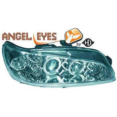 Coppia fari fanali anteriori TUNING 306 97-01 cromati con anelli ANGEL E