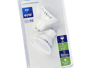 2 Lampade Faretti Led GU10 COB 6W 110 Gradi 220V Bianco Caldo 3000K 500LM SKU-7