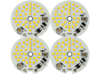 4 PZ Scheda Led AC 220V 5W Bianco Caldo 3000K Piastra Led Plate Modulo Diametro