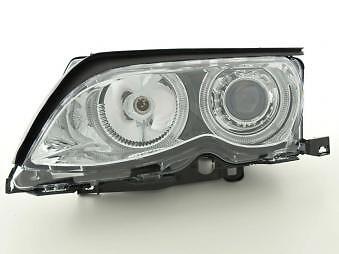 Coppia Fari Fanali Anteriori Tuning Angel Eyes serie 3 Limo E46 01-03 croma