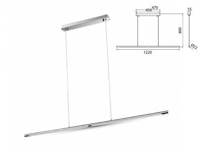 Lampada Led A Sospensione Moderno Designer Sleek Lunghezza 1220mm 24W 4000K
