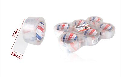 6 Pezzi Nastro Adesivo Trasparente 48mm X 100y <ul><li>Nastro Trasparente,