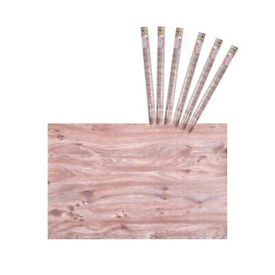 6 Rotoli Carta Adesive Per Mobili 45X200cm Legno da Parati Autoadesive