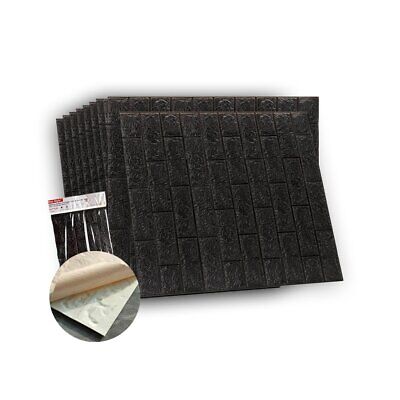 10 PZ Carta da Parati 3D Nero Pannelli Autoadesivi Per Pareti Muri Wallpaper