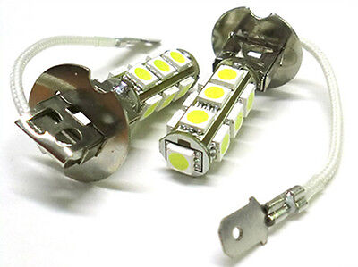 Coppia Lampada Luce Led H3 13 SMD 5050 Fendinebbia Bianco 12V BIANCO GHIACCIO