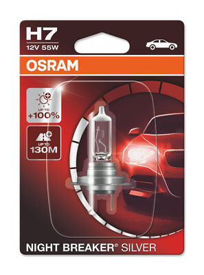 1 Lampada Lampadina Luce OSRAM NIGHT BREAKER [SILVER] H7 +100% LUMINOS + 130M