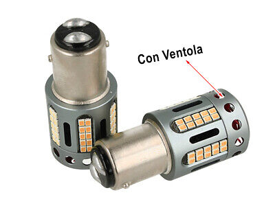 Lampada Led BAY15D 1157 100% Canbus 12V 21/5W Effettiva Colore Rosso Con Ventol