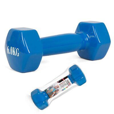 Ghisa Manubrio per Palestra Ricoperto di Gomma 6 Kg <ul><li>Manubri Rivestiti