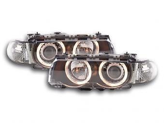 Coppia Fari Fanali Anteriori Tuning Angel Eyes serie 7 E38 99-02 nero