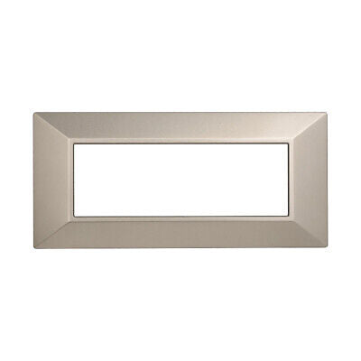 ETTROIT Placca Piramide Serie Moon 6P Colore Titanio Compatibile Con Bticino