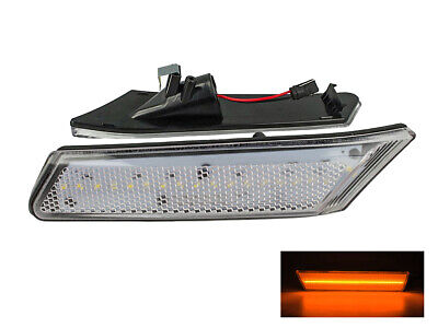 Kit Freccia Laterale a Led Side Marker Lente Trasparente Luce Arancione Per Por