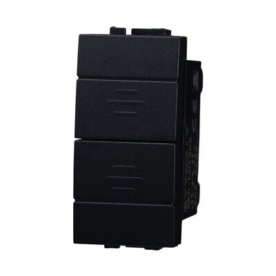 ETTROIT Pulsante Doppio Interbloccato Saliscendi 10A Colore Nero Compatibile
