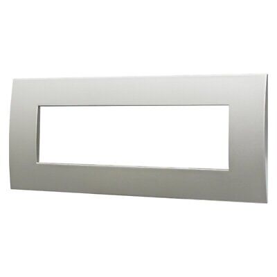 ETTROIT Placca Plastica Serie Venus 7P Colore Silver Compatibile Con Vimar Arke