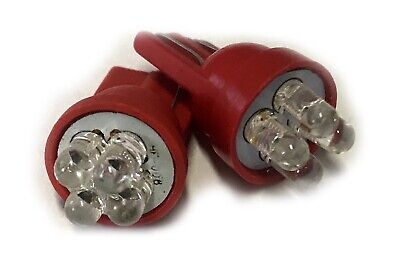 Coppia 2 Lampade Led T10 Con 4 F3 Colore Rosso Red 12V 0,2W <p> Attacco:T10 W5W
