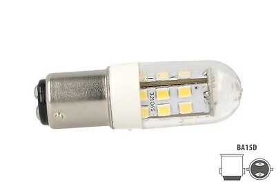 1 Una Lampada LED Barca BA15D Bianco Neutro 12V 24V 4W baionetta nautica