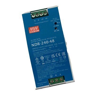 <p>MeanWell NDR-240-48 Trasformatore Rotaia Industriale 48V 240W 5A Barra Guida