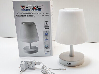 Lampada Led da Tavolo 4W Ricaricabile 3000K Touch Dimmerabile 3 Intensita SKU-8