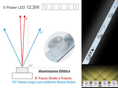 Barra Led Rigida 24V 12,5W 6000K 516mm Lente Ellittica Angolo 8X75 Modulo Per