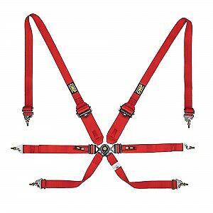 CINTURA 6 punti 2" ENDURANCE ROSSA OMOLOGATA FIA 8853-2016 HANS PULL UP DOWN OMP
