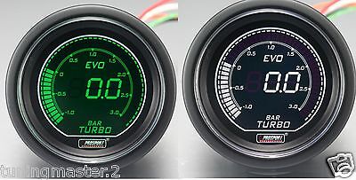 Calibrador de Presión Herramienta PROSPORT 52mm Turbo -1 + 3 BAR Blanco / Verde