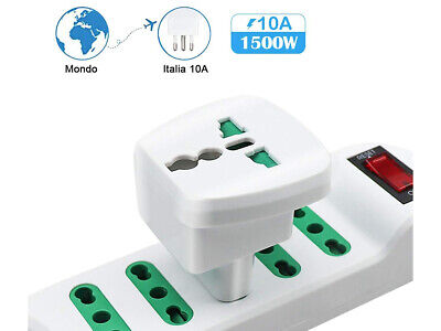 Convertitore Adattatore Viaggio Da Spina Italiana 10A 2P+T A Presa UK USA AUS
