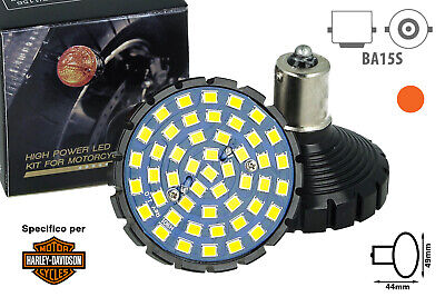 Lampada Led BA15S 1156 Amber Arancione Per Moto Harley Davidson Canbus No Error