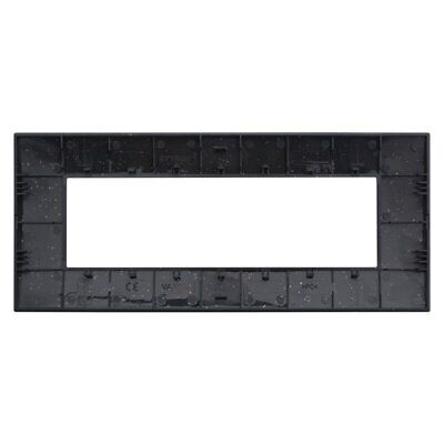 ETTROIT Placca Plastica Serie Venus 7P Colore Nero Brillante Compatibile Con
