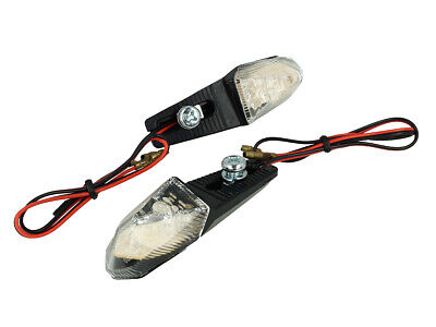 Coppia Frecce Led Fast Vetro Bianco Corpo Nero Omologate Resistenza Inclusa Per