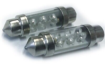 Coppia 2 Lampade Led T11 C5W Siluro 39mm Con 6 F3 Colore Verde Green 12V 0,2W