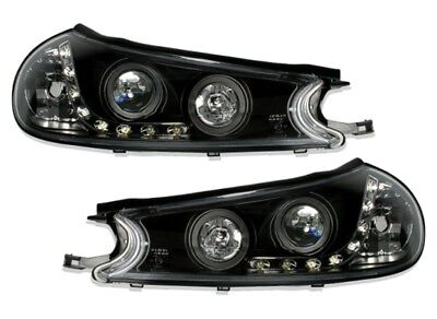 Coppia Fari Fanali Anteriori Tuning Led dayline Mondeo 9.96 > 6.00 MK2 nero